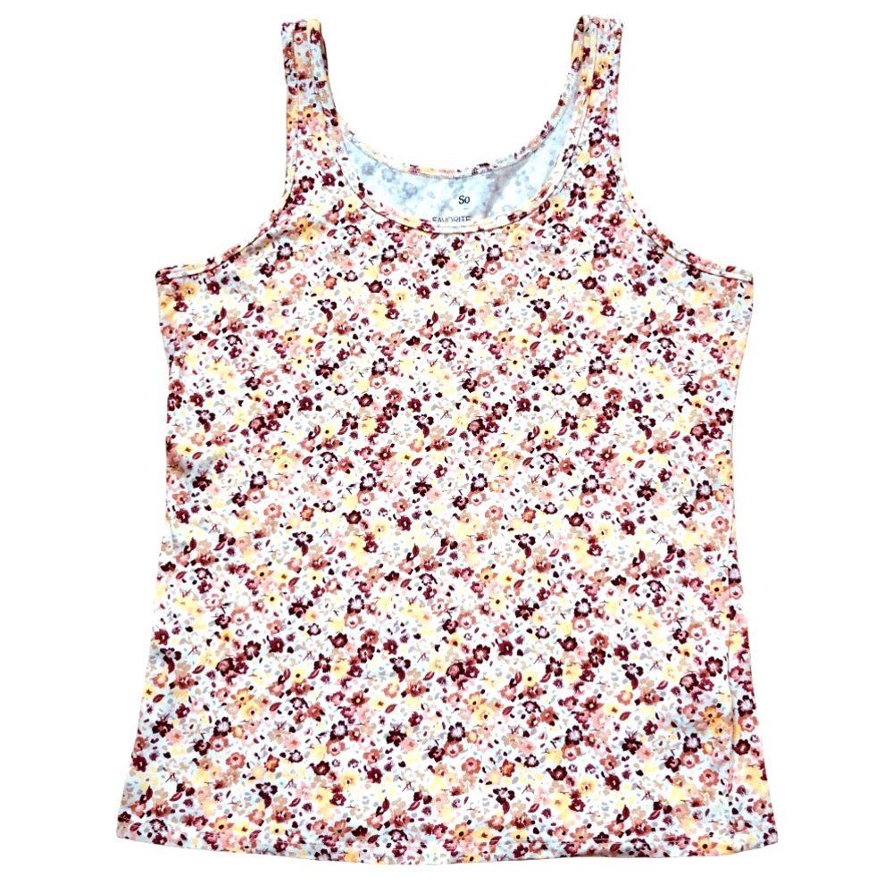 So Favorite Tank Top Autumn Floral Pattern NWOT
